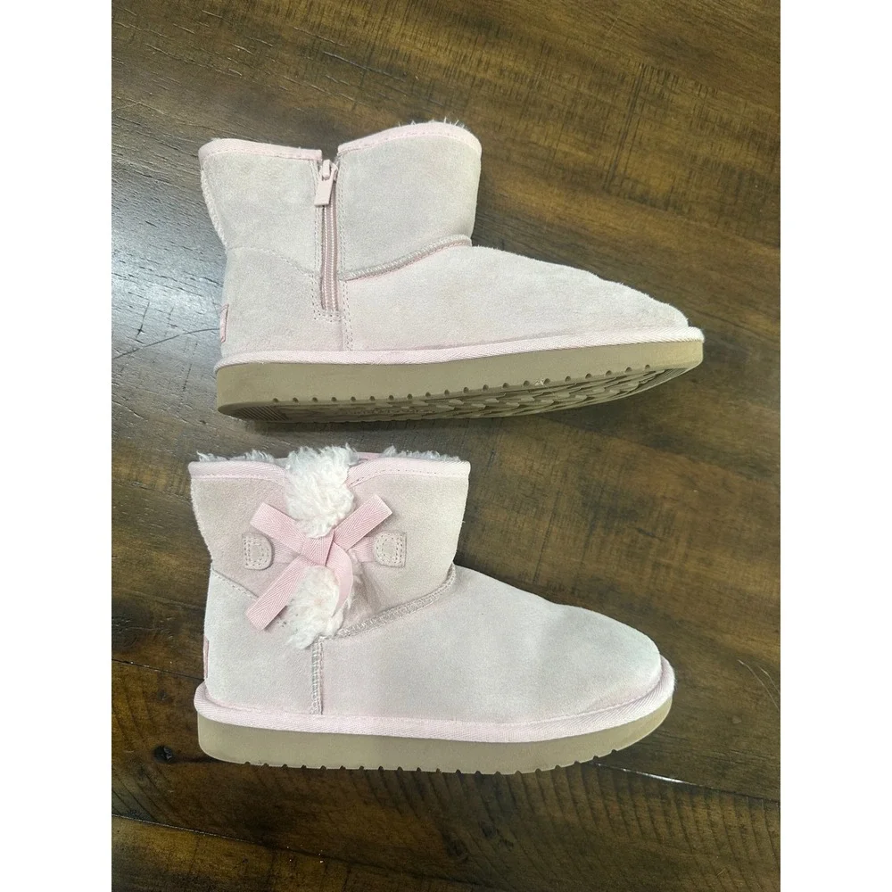 Koolaburra by UGG‎ Victoria Pink Suede Bow Boots 1117810 Kids Size 3